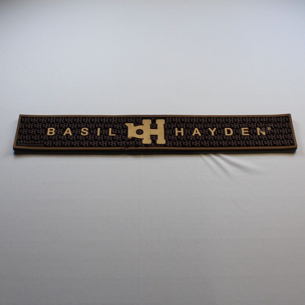 Basil Hayden Signature Waitstation Rubber Bar Rail Mat 24” Brown  USED condition